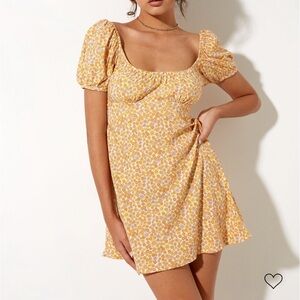 Yellow Floral Mini-Dress
